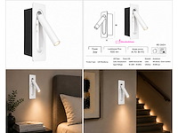 4 x led wandlamp 3w – 4200k neutraal wit - wit – ip20 – belek - afbeelding 8 van  17