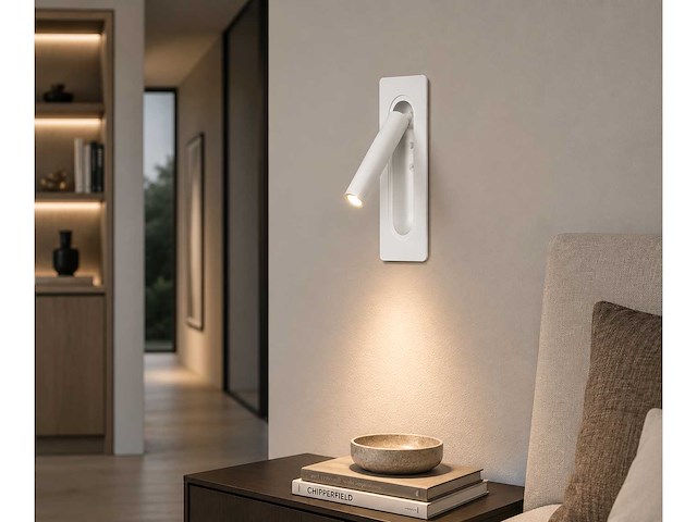 4 x led wandlamp 3w – 4200k neutraal wit - wit – ip20 – belek - afbeelding 9 van  17
