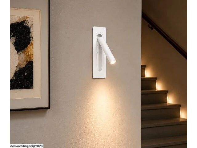 4 x led wandlamp 3w – 4200k neutraal wit - wit – ip20 – belek - afbeelding 4 van  6