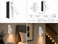 4 x led wandlamp 3w – 4200k neutraal wit - wit – ip20 – belek - afbeelding 6 van  6