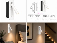 4 x led wandlamp 3w – 4200k neutraal wit - wit – ip20 – belek - afbeelding 5 van  5