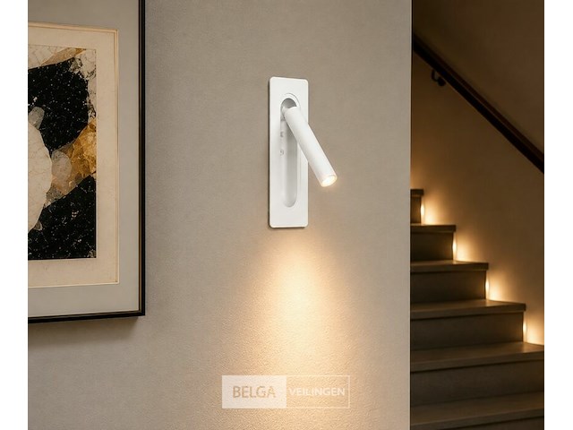 4 x led wandlamp 3w – 4200k neutraal wit - wit – ip20 – belek - afbeelding 4 van  6