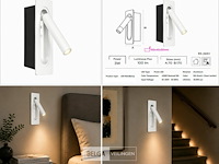 4 x led wandlamp 3w – 4200k neutraal wit - wit – ip20 – belek - afbeelding 6 van  6