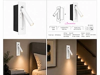 4 x led wandlamp 3w – 4200k neutraal wit - wit – ip20 – belek - afbeelding 13 van  17