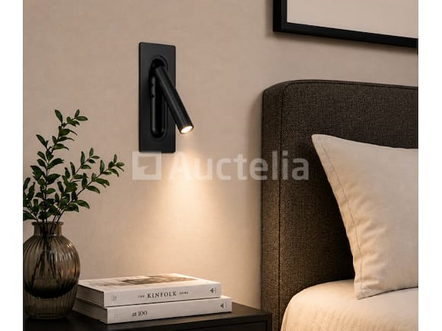4 x led wandlamp 3w – 4200k neutraal wit - zwart – ip20 – belek - afbeelding 2 van  5