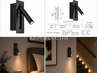 4 x led wandlamp 3w – 4200k neutraal wit - zwart – ip20 – belek