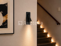 4 x led wandlamp 3w – 4200k neutraal wit - zwart – ip20 – belek - afbeelding 2 van  5