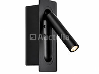 4 x led wandlamp 3w – 4200k neutraal wit - zwart – ip20 – belek - afbeelding 4 van  5