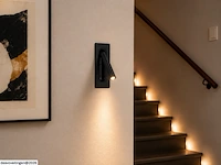 4 x led wandlamp 3w – 4200k neutraal wit - zwart – ip20 – belek - afbeelding 4 van  6