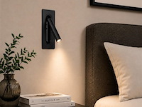 4 x led wandlamp 3w – 4200k neutraal wit - zwart – ip20 – belek - afbeelding 1 van  5