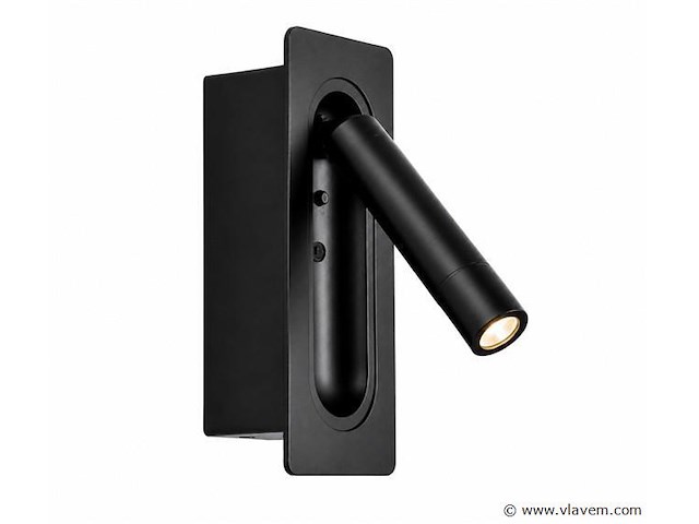 4 x led wandlamp 3w – 4200k neutraal wit - zwart – ip20 – belek - afbeelding 2 van  5