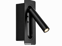 4 x led wandlamp 3w – 4200k neutraal wit - zwart – ip20 – belek - afbeelding 3 van  6