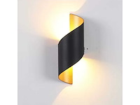 4 x led wandlamp – 6w – 3500k neutraal wit – ip54 – zwart/goud – sw-34 - afbeelding 3 van  15