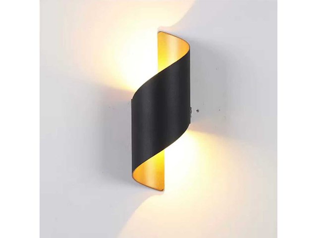 4 x led wandlamp – 6w – 3500k neutraal wit – ip54 – zwart/goud – sw-34 - afbeelding 1 van  15