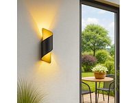4 x led wandlamp – 6w – 3500k neutraal wit – ip54 – zwart/goud – sw-34 - afbeelding 13 van  15
