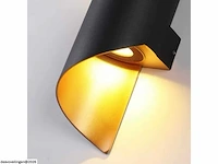 4 x led wandlamp – 6w – 3500k neutraal wit – ip54 – zwart/goud – sw-34 - afbeelding 4 van  6