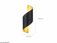 4 x led wandlamp – 6w – 3500k neutraal wit – ip54 – zwart/goud – sw-34 - afbeelding 6 van  6