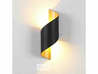 4 x led wandlamp – 6w – 3500k neutraal wit – ip54 – zwart/goud – sw-34 - afbeelding 2 van  6