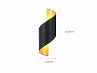 4 x led wandlamp – 6w – 3500k neutraal wit – ip54 – zwart/goud – sw-34 - afbeelding 7 van  15
