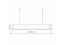 4 x lineaire led-pendellampen – 120 cm – 40w – 3cct verstelbaar – zwart – ip20 - afbeelding 4 van  5