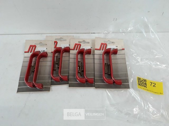 4 x meubelgreep pvc rood 96 mm 2 stuks - afbeelding 1 van  3