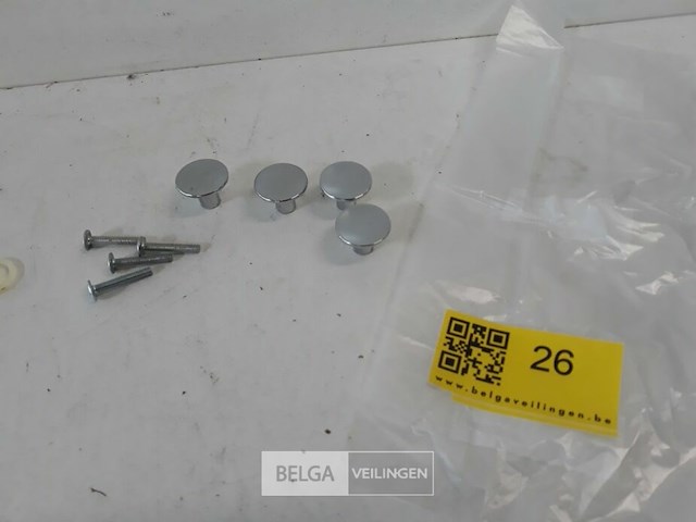 4 x meubeltop zamak verchroomd 25 mm - afbeelding 1 van  3
