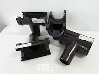 4 x middenspruitstuk 80mm bruin pvc regenafvoer - afbeelding 2 van  3