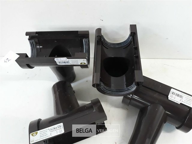 4 x middenspruitstuk 80mm bruin pvc regenafvoer - afbeelding 3 van  3