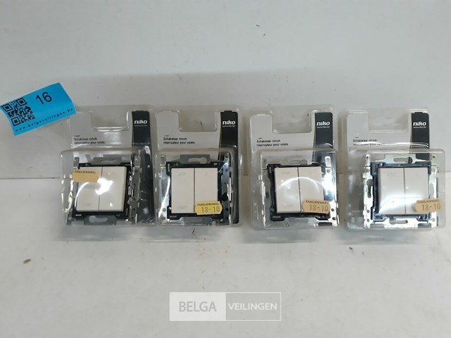 4 x niko inbouw schakelaar voor rolluik cream - afbeelding 2 van  3