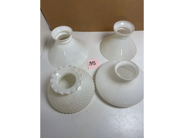 4 x opaline kap voor lampe belge - afbeelding 1 van  2