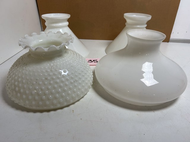 4 x opaline kap voor lampe belge - afbeelding 2 van  2
