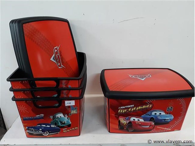 4 x opbergdoos cars curver - afbeelding 1 van  2