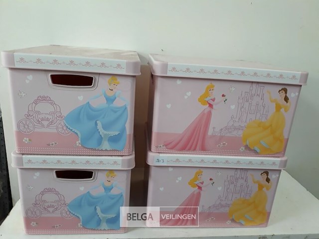 4 x opbergdoos princess curver 38x28x23 cm - afbeelding 1 van  3