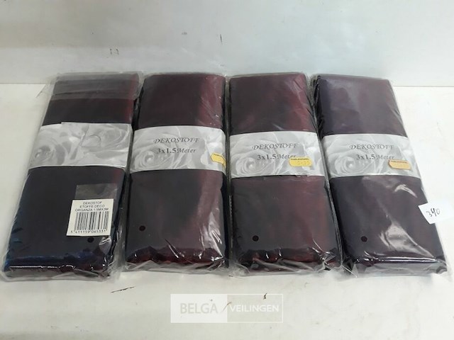 4 x organza decostof bordeaux/paars 150x300 cm - afbeelding 1 van  3