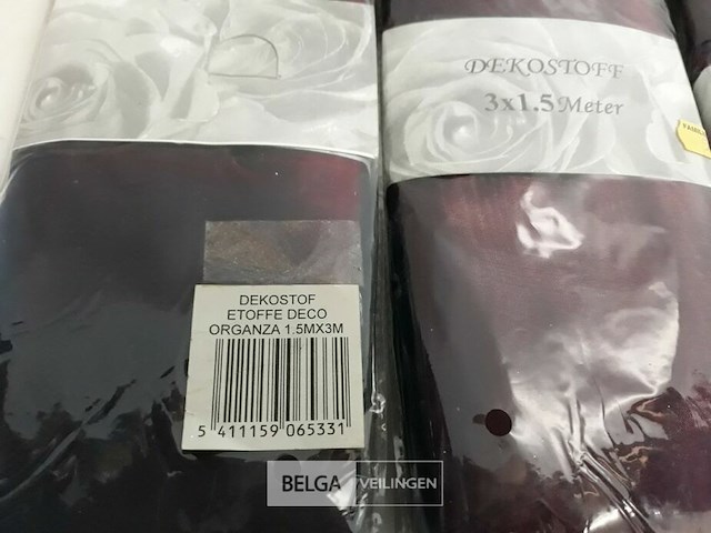 4 x organza decostof bordeaux/paars 150x300 cm - afbeelding 3 van  3