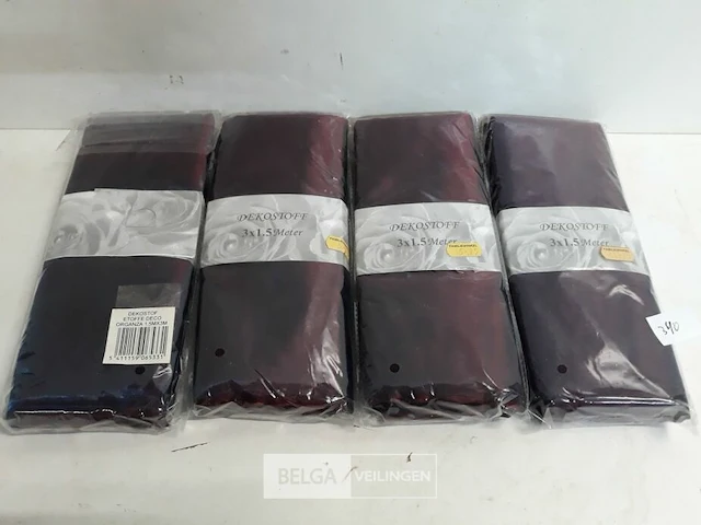 4 x organza decostof bordeaux/paars 150x300 cm - afbeelding 2 van  3