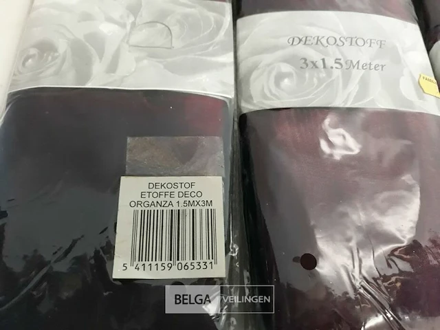 4 x organza decostof bordeaux/paars 150x300 cm - afbeelding 3 van  3