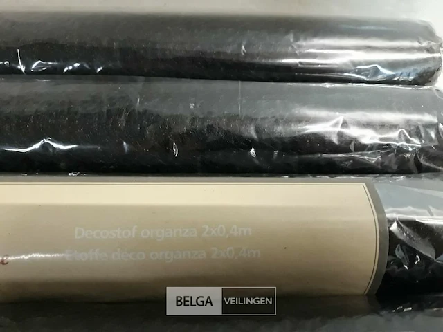4 x organza op rol zwart 0,4x10m - afbeelding 3 van  3