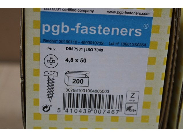 4 x pgbfast plaatschroef din 7981c-h ø4,80x50 zn/200 - afbeelding 2 van  3