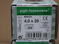 4 x pgbfast spaanderplaatschroef a2 vzk-z ø4,00x20/200 - afbeelding 2 van  3