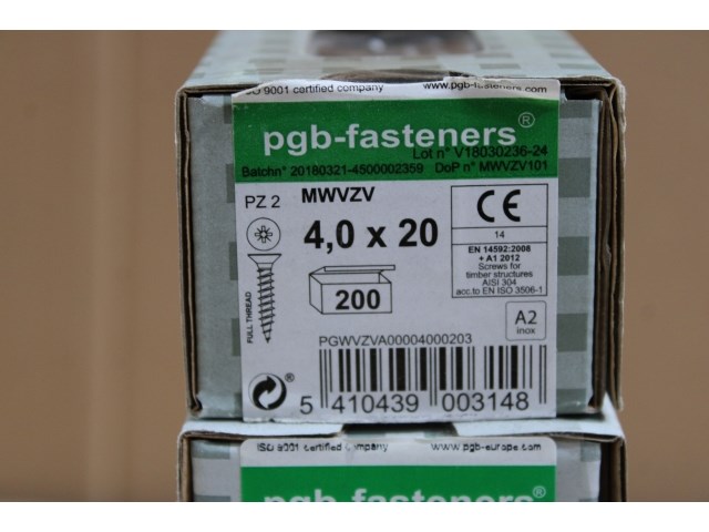 4 x pgbfast spaanderplaatschroef a2 vzk-z ø4,00x20/200 - afbeelding 2 van  3
