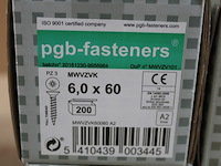 4 x pgbfast spaanderplaatschroef a2 vzk-z ø6,00x60/200 - afbeelding 2 van  3