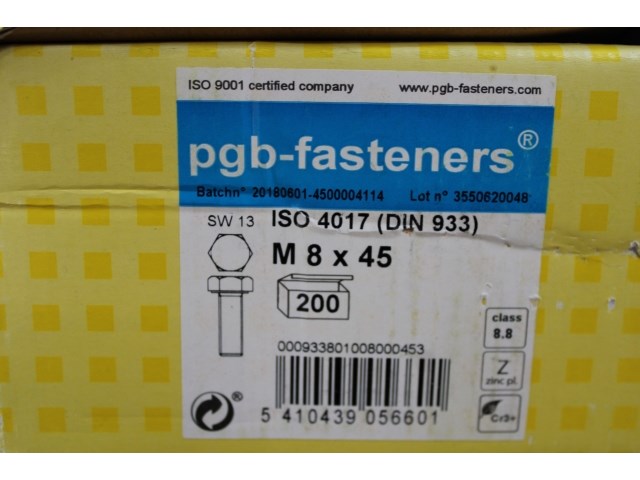 4 x pgbfast zeskanttapbout 8.8 din 933 m 8x45 zn/200 - afbeelding 2 van  3