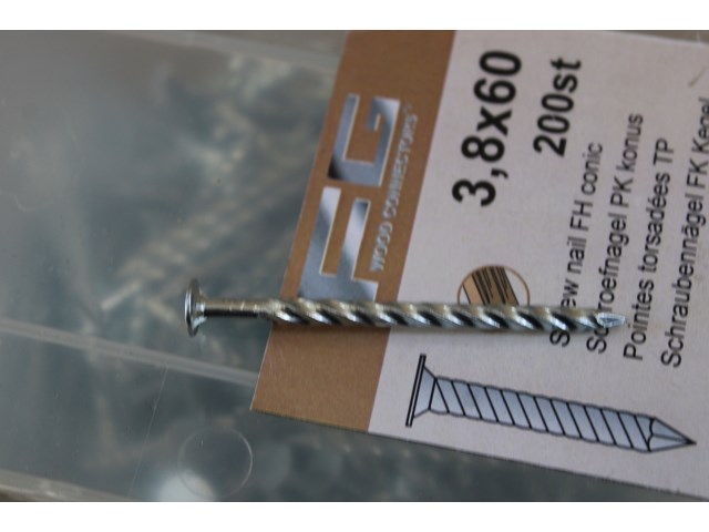 4 x pgbfg schroefnagel pk konus ø3,8x60 zn/200st - afbeelding 3 van  3