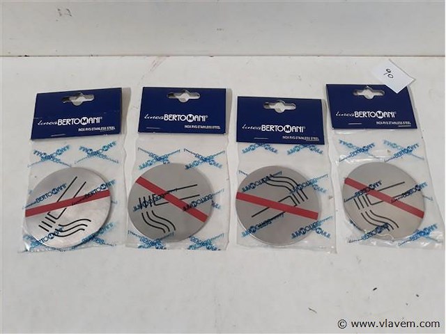 4 x pictogram verboden roken inox - afbeelding 1 van  2