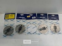 4 x pictogram wc 2 x dames + 2 x heren inox - afbeelding 2 van  3