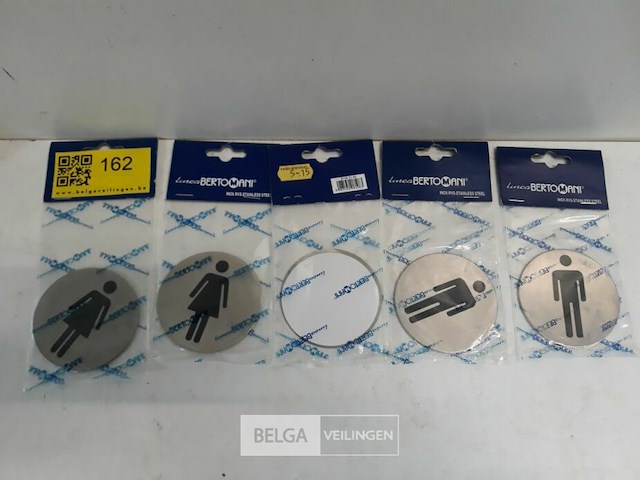 4 x pictogram wc 2 x dames + 2 x heren inox - afbeelding 1 van  3