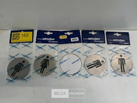 4 x pictogram wc 2 x dames + 2 x heren inox - afbeelding 2 van  3