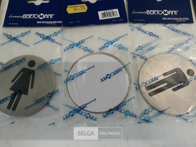 4 x pictogram wc 2 x dames + 2 x heren inox - afbeelding 3 van  3