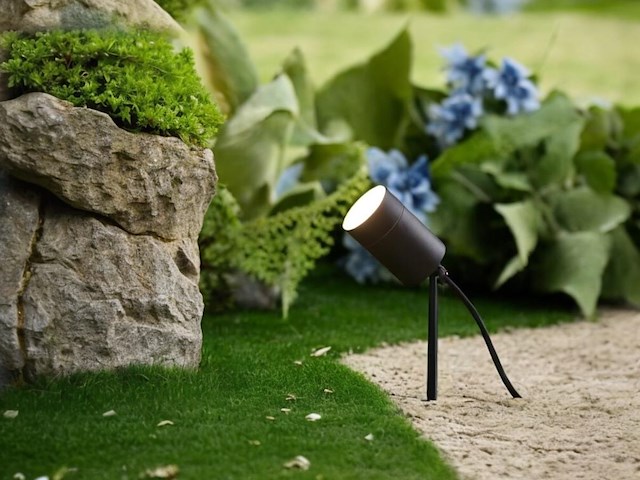 4 x prikspot tuinlamp gu10 fitting zand zwart draaibaar waterdicht - afbeelding 4 van  6